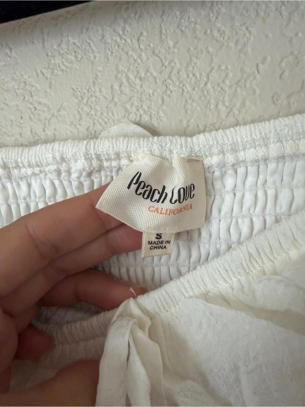 Peach Love California White Smocked Square-Neck or Off The Shoulder Dress - Picture 4 of 9